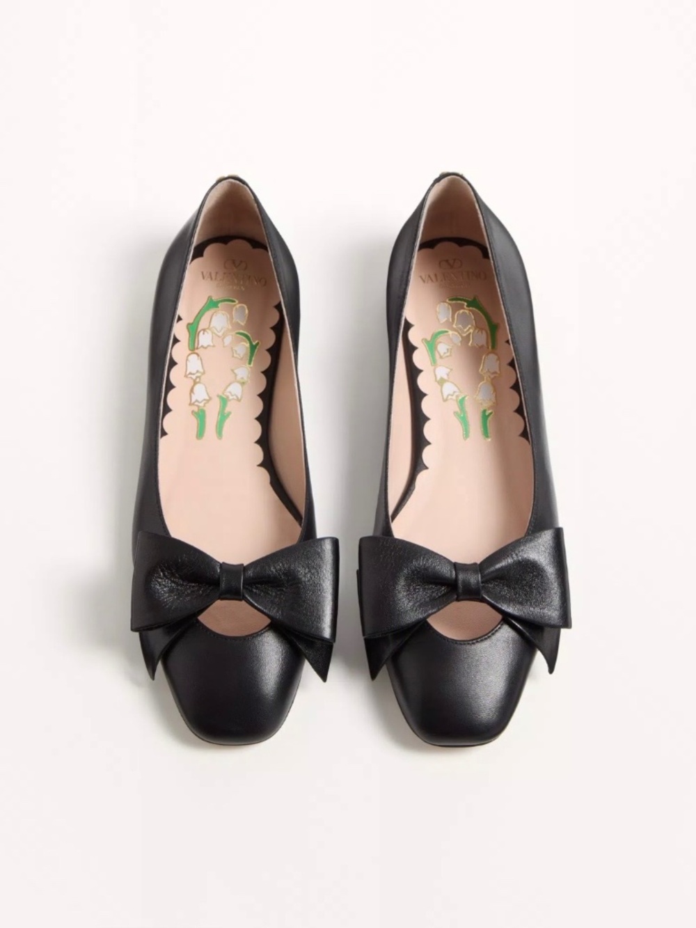 Valentino Bowow Leather Ballet Flat (NWT) - Picture 1 of 6